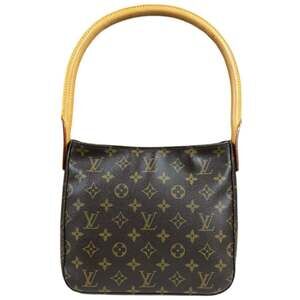 LOUIS VUITTON Authentic Brown Monogram Canvas Looping MM Shoulder Bag